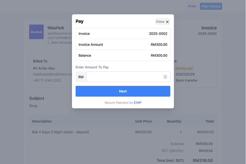 WauHub Payment