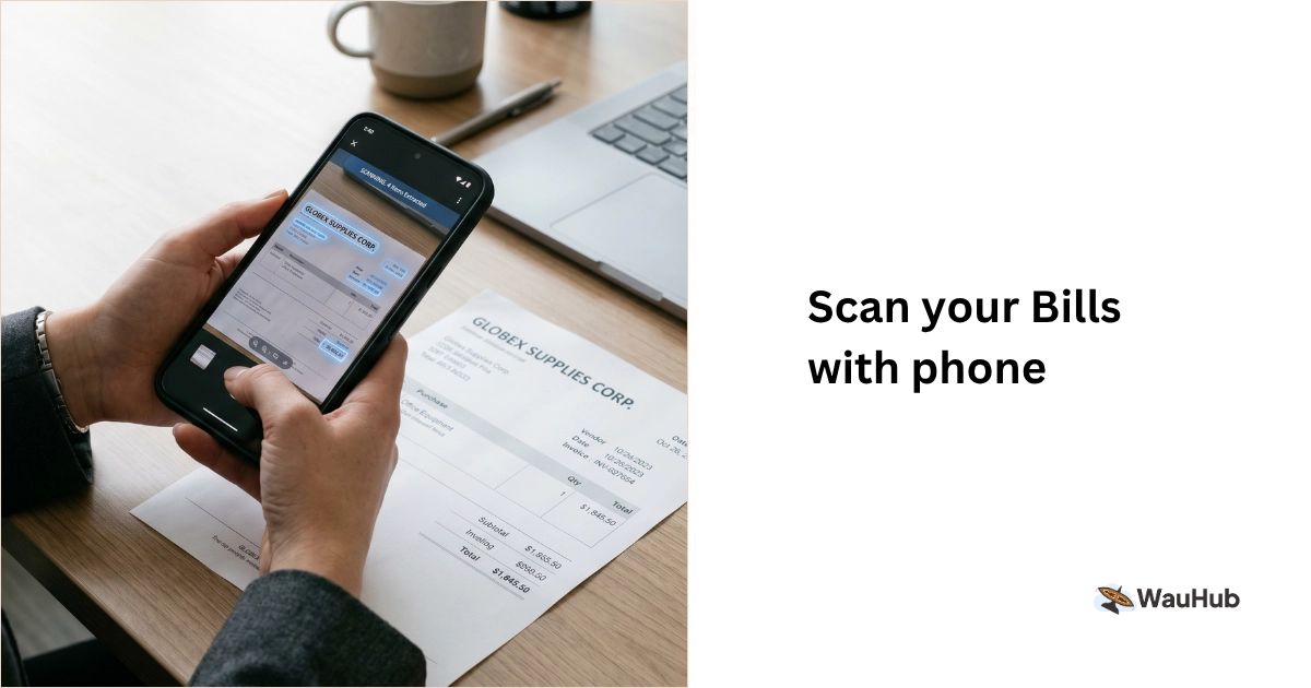 WauHub AI bill scanning extracts supplier invoice data automatically