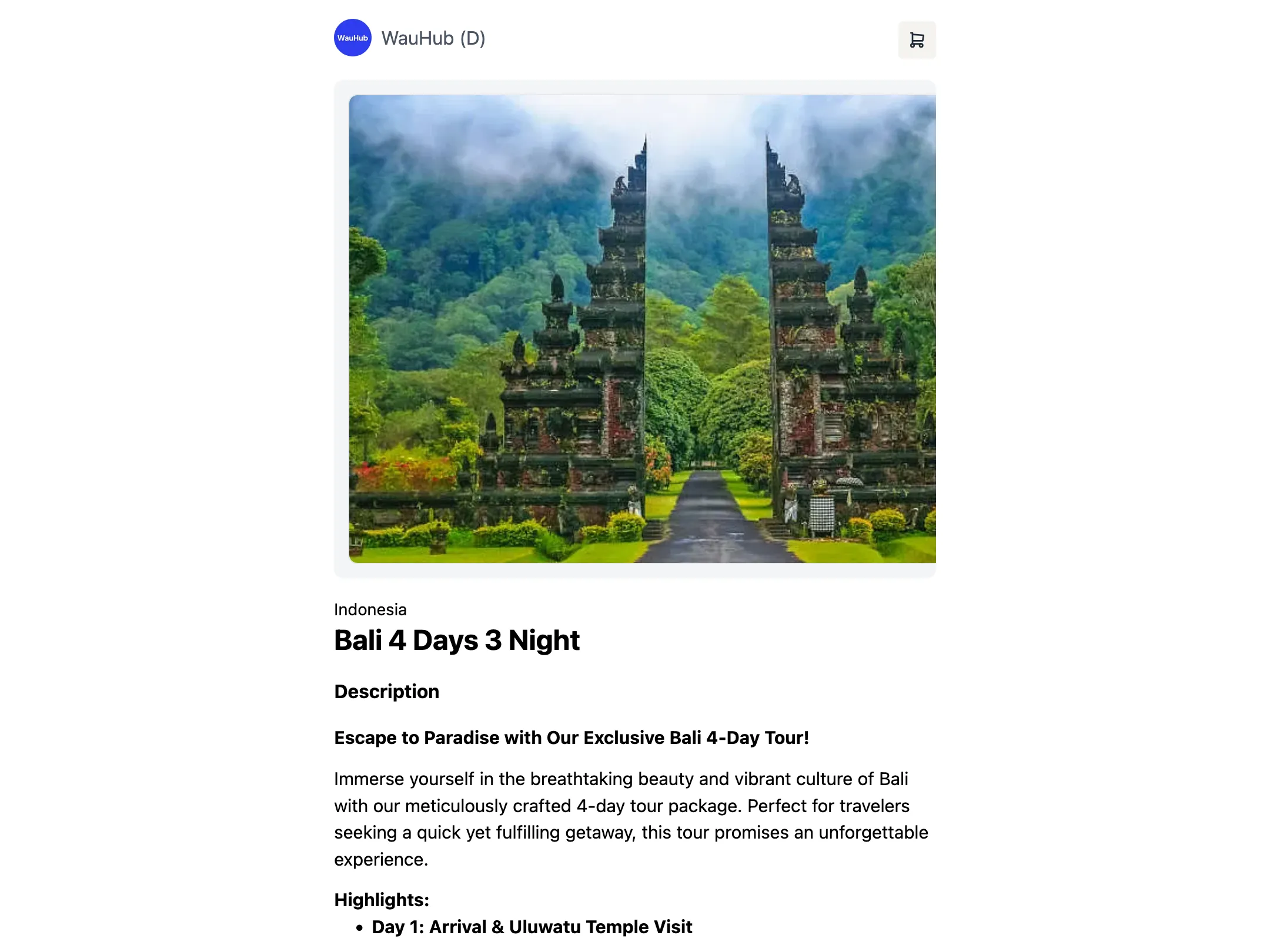 WauHub Product Page